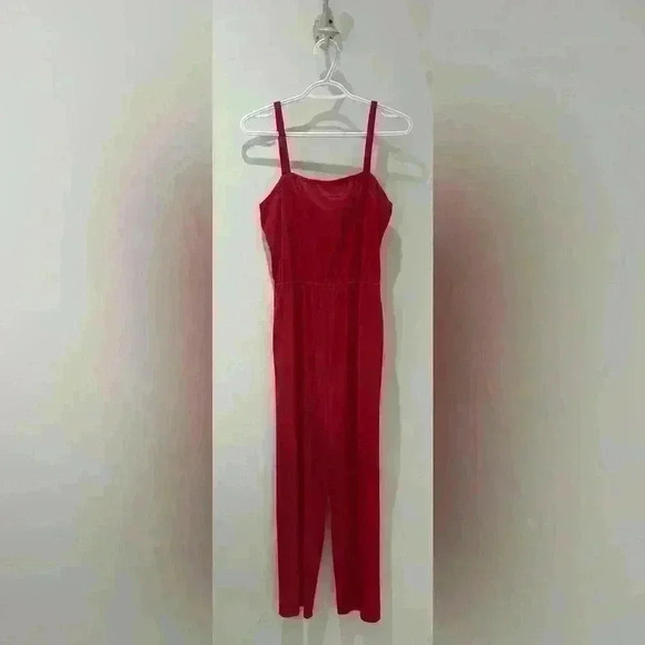 Vintage 80’s Retro Cherry Red Jumpsuit size 11 - Picture 1 of 3